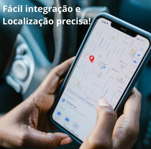 Rastreador Gps Chaveiro Coleira Pets Localizador De Malas Cor Preto Para iPhone
