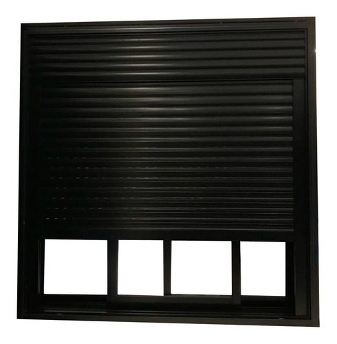 Janela De Aluminio Com Persiana Preta Integrada 150x120cm