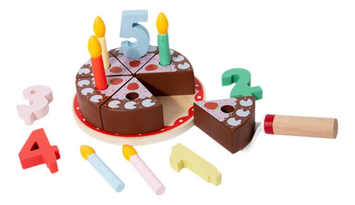 Toy De Pastel De Cumpleaños De Madera Juguetes De Té De