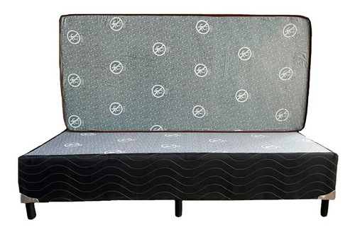 Kit Base Box + Colchão Solteiro D33 Eps 88 X 188 X 57 Cor Preto