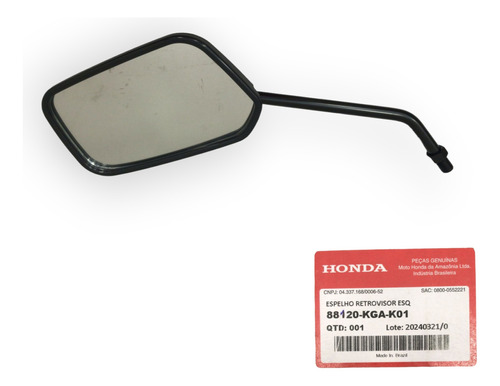 Espelho Retrovisor Esquerdo Cg 125 Cg 150 Original Honda