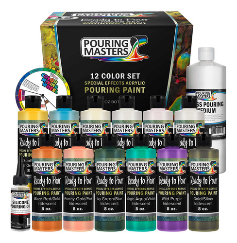 Pouring Masters - Kit De Pintura Para Verter 12 Colores De 8