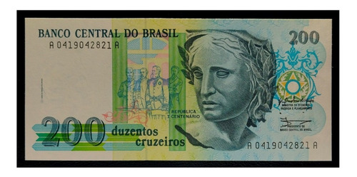 Brasil 200 Cruzeiros 1990 Sc Pick 229 Centenario República