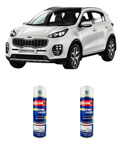 Spray Automotiva Branco Claro Kia Ud + Verniz 300ml