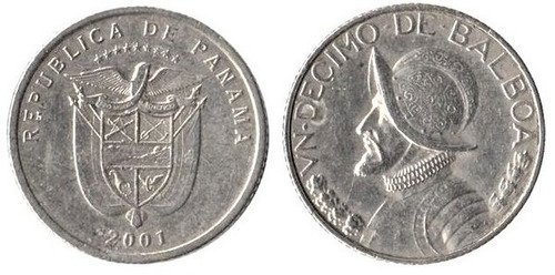 Moneda Panamá Un Décimo De Balboa 2001