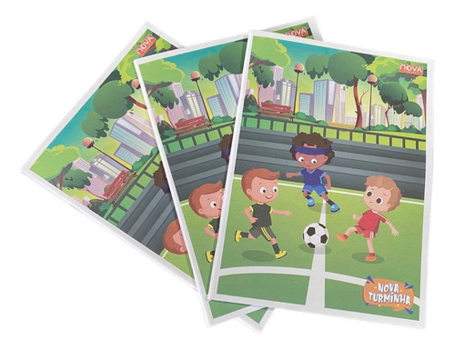 Caderno Grande Infantil Brochura Flexível 80 Folhas Kit10un