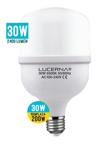 Bombillo De Led  30w Luz Blanca Rosca E-27 Marca Lucerna 