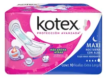 Comprar Toallas Femeninas Kotex Maxi Con Alas 10 Toallas Kotex MAXI Nocturnas con Alas - 1 - Unidad - 1