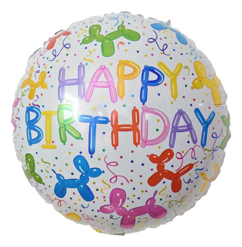 Balão Aniversário Estampado Happy Birthday 45cm Make