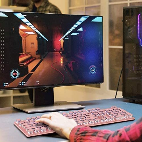 Teclado Para Juegos Estilo Máquina De Escribir/rosado