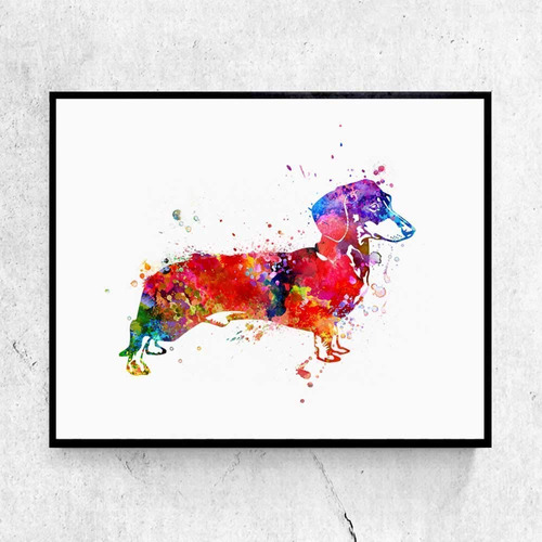 Arte De Acuarela De Perro Salchicha Dachshund, Pintura ...