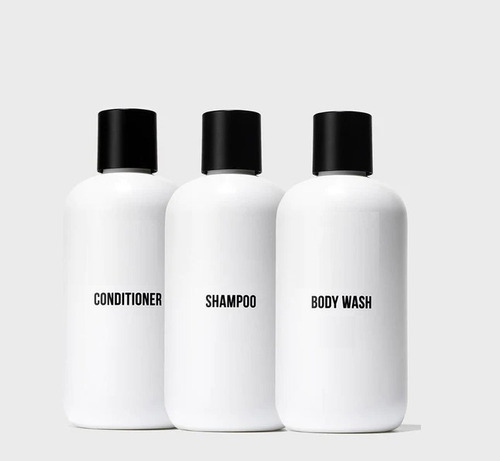 Set De 3 Botellas De Viaje Blanco Etiqueta 250ml