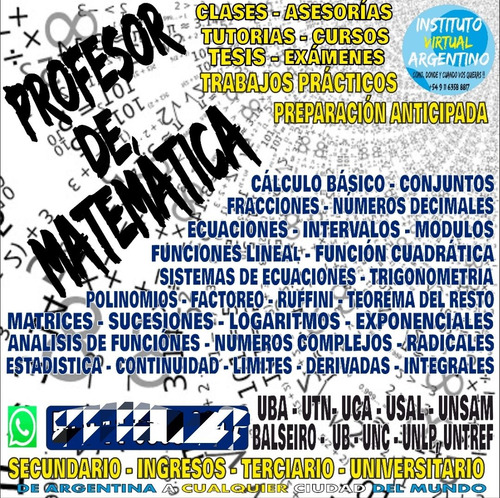 Imagen 2 de 5 de Profesor D Matemática Física Química Biofisica Termodinamica