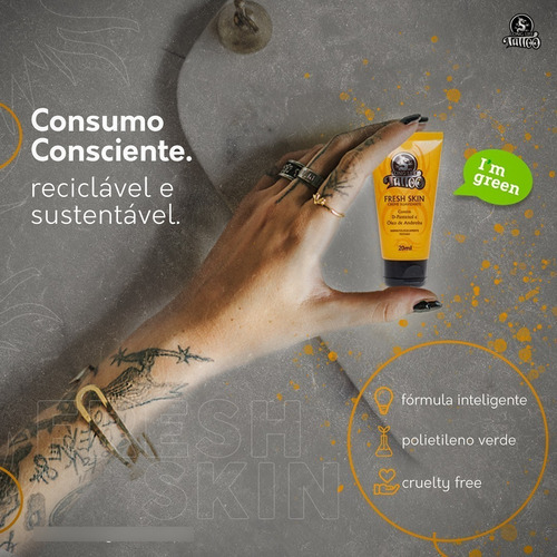 Imagem 3 de 5 de Creme Para Tatuagem C/ativos Cicatrizantes Naturais Long Lif