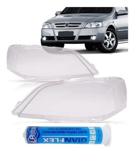 Imagem 1 de 10 de Par Lente Farol Astra Robocop Sedan E Hatch Com Trava + Cola