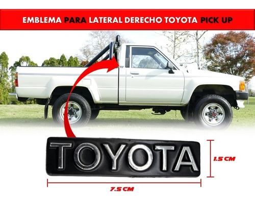 Emblema Lateral Placa Toyota Pick Up Lado Derecho