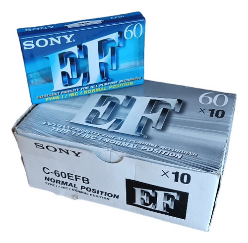 Fita Cassete Sony Ef 60 Caixa 10 Unidades