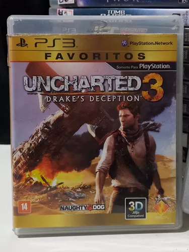 Jogo Uncharted 3 Drake's Deception Favoritos PS3 Mídia Física