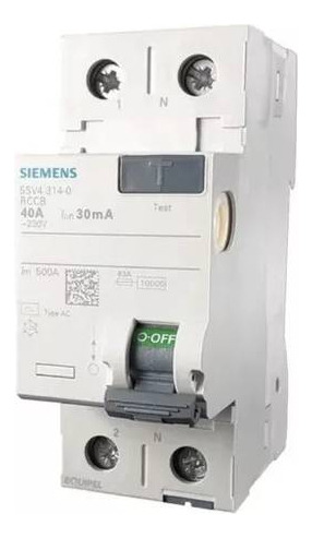 Disyuntor Siemens 2x40 A 30ma 40a 