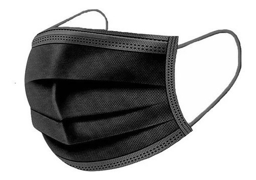  Face Mask Hipoalergénicos tricapa de sb exterior – sms interior – sb exterior con 3 capas 50 cajas color negro liso