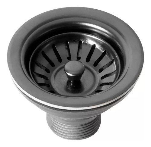 Kit Cuba Retangular Cozinha 50x34 Inox + Válvula Com Tampa Cor Preto