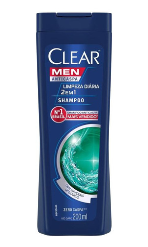 Kit 2 Shampoos Anticaspa Clear Limpeza Diária 2 Em 1 200ml