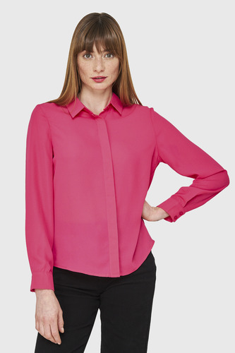 Blusa Básica Botonera Invisible Fucsia Nicopoly