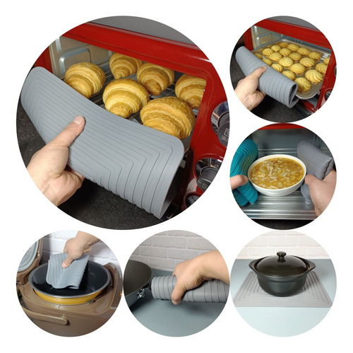 Juego De Salvamanteles De Silicona Para Cocina Color Gris