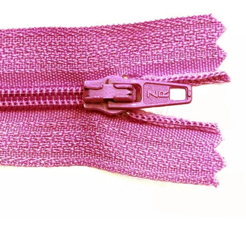 Zíper Nylon Fino Com Cordão 60cm Com 10 Unidades Cor 515- Rosa Médio