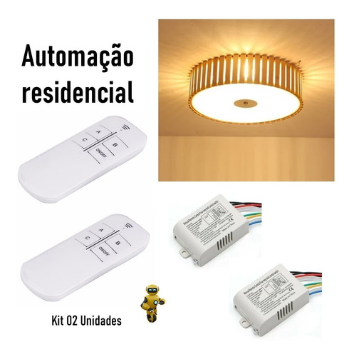 Imagem 3 de 10 de 02x Interruptor De Parede 4 Vias Controle Remoto P/lampadas