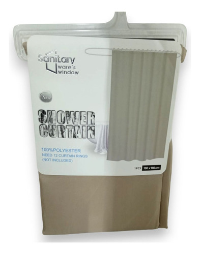 Cortina Para Baño Color Beige De 180 X 180 Cm 1 Pieza