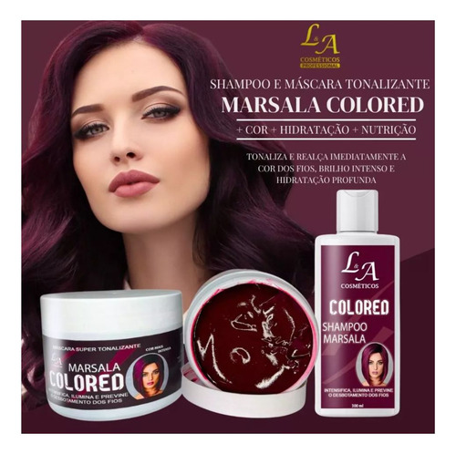Kt Shampoo E Máscara Tonalizante Marsala Intenso S/amônia
