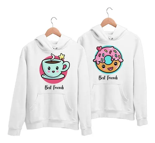 Sudadera Pareja Amigos Friends Dona Y Caf Kawaii Colores Cuotas