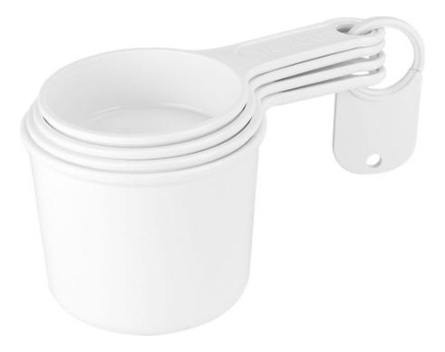 Set 4 Taza Medidora Promoopcion Blanca Plastico Cocina Color Blanco