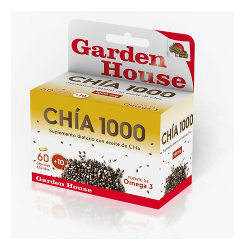 Chia 1000 Omega 3 Garden House Aceite De Chía X 60 Cápsulas