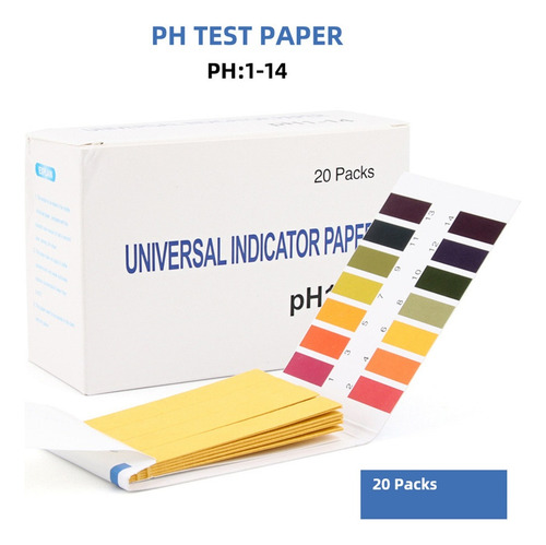 . 20pcs Ph 1-14 Papel De Prueba Prueba De Tornasol Tira