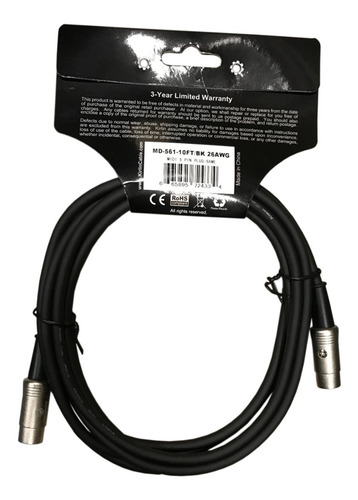 Cable Midi De 3 Metros Kirlin Md-561-10ft