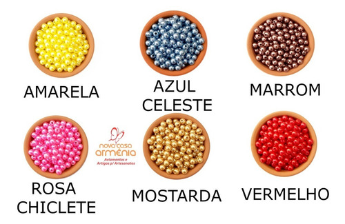 Imagem 4 de 9 de Perola Abs Inteira 8mm 1000 Peças - Escolha Até 4 Cores