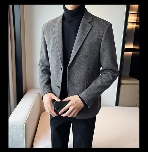 Conjunto De Traje Casual De Lana A Rayas Para Hombre