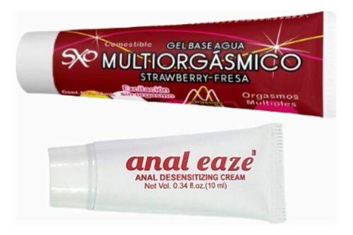 Lubricante Anestesico Anal Eaze & Multiorgasmico Fresa Sxo