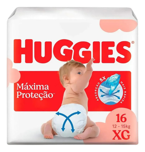 Huggies Fralda Descartável Máxima Proteção XG - 16 Un