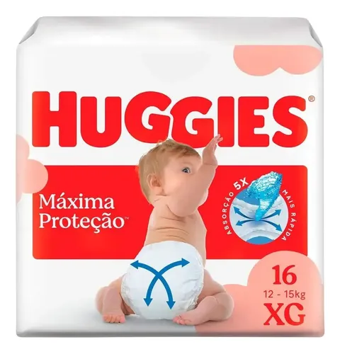 Huggies Fralda Descartável Máxima Proteção XG - 16 Un