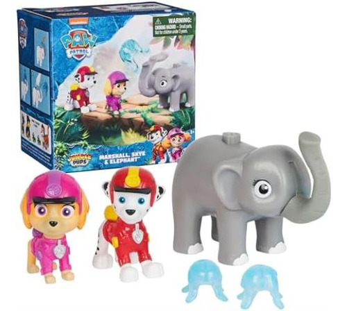 Paw Patrol: Jungle Pups Marshall, Skye Y Elefante Figuras Y