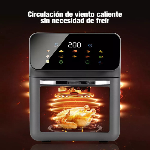 Freidora De Aire Digital Multifuncional Air Fryer 10l,negro