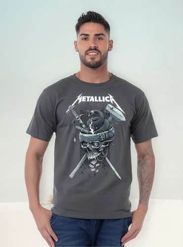Playera Metallica Rock Diseño 302 Grupos Musicales Beloma