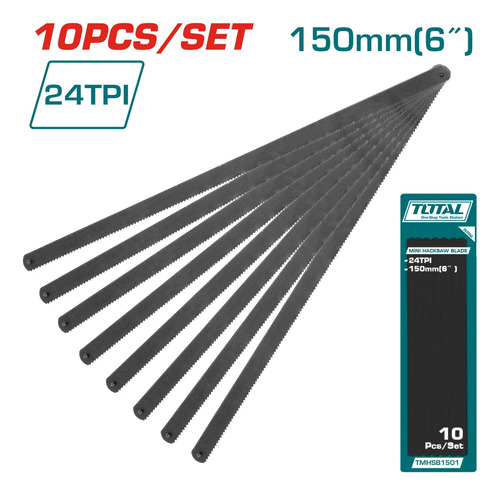 Set De 10 Hojas Total Para Arco De Sierra 6'' - 24 Dpp