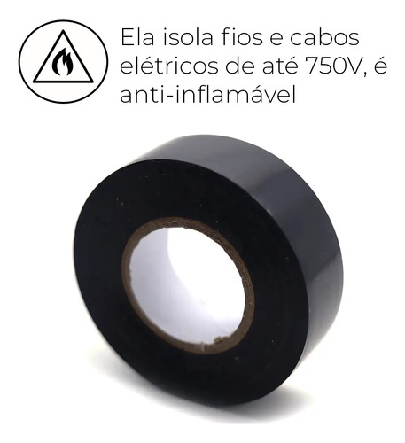 Kit 50 Fitas Isolantes Alta Temperatura 10mx19mm Norma Rohs