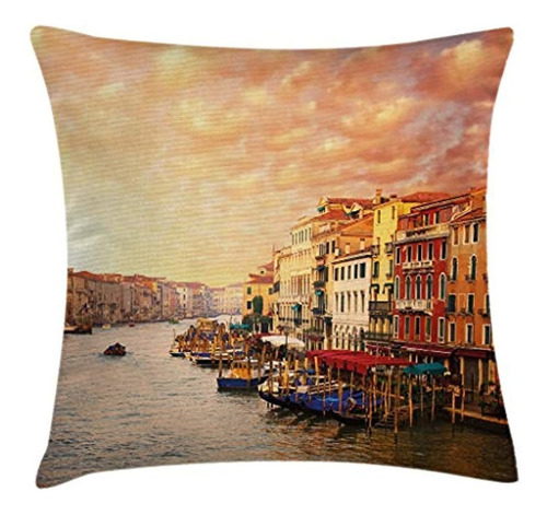 Ambesonne Scenery Throw Pillow Cojín, Venezia City Italian L