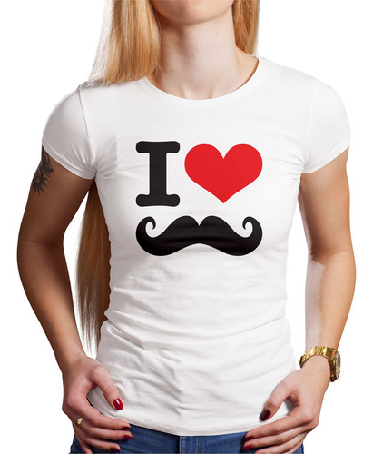 Polo Dama I Love Mustache (d0468 Boleto.store)