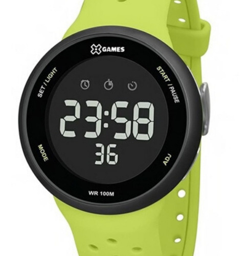 Relogio Masculino Preto X-games Digital Pulseira Verde Xmppd